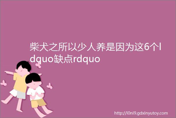 柴犬之所以少人养是因为这6个ldquo缺点rdquo